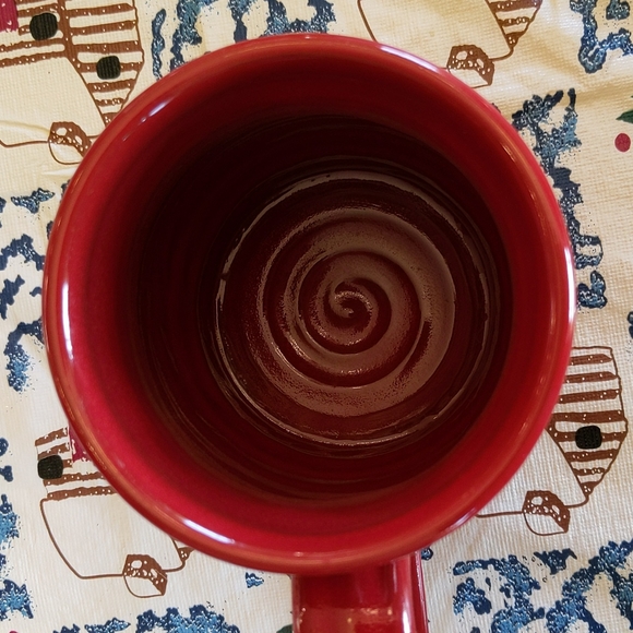 Large Deneen Pottery Mug Orangey Red 2015 Ag Risk Managers Insurance - Picture 9 of 9